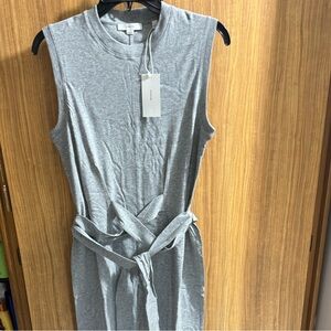 Vince Gray Midi Dress with Belt